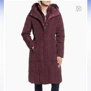 Merlot Cole Haan Bib Insert Down & Feather Fill Coat